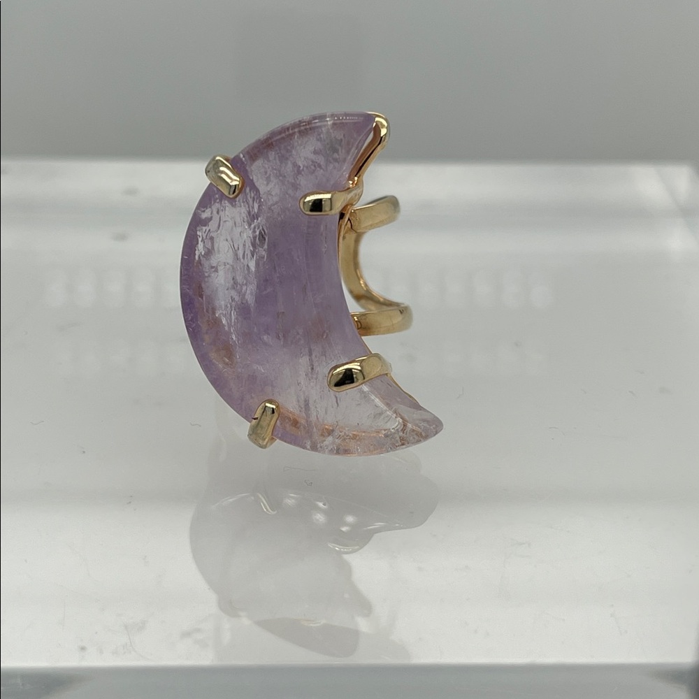 Amethyst Moon Crystal Ring, Adjustable - image 4